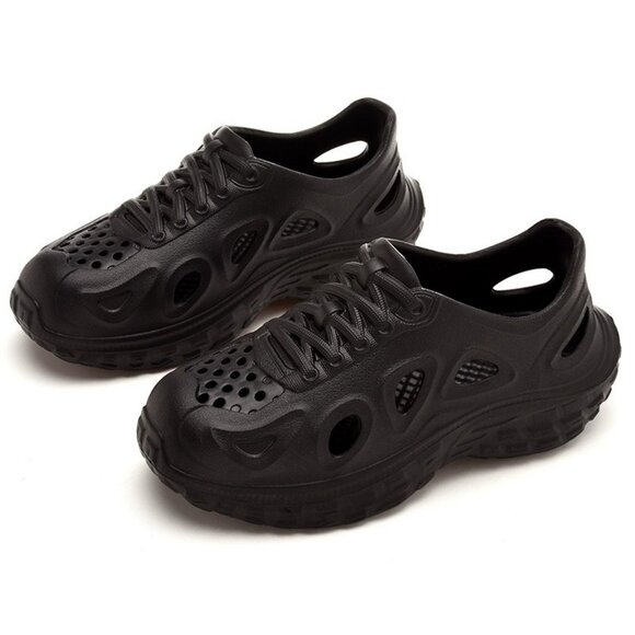Unisex Breathable Platform Clogs& Lightweight Slip-On--BLACK - Picture 1 of 7